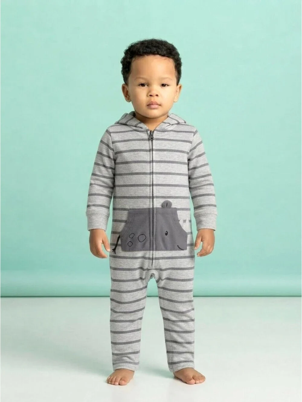 Just One You by Carter's Baby Rhino Hooded Jumpsuit 18M